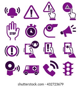 alarm, panic icon set