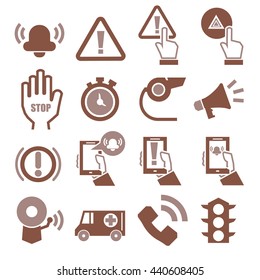 alarm, panic icon set