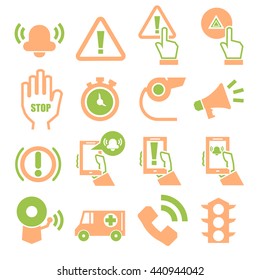 alarm, panic icon set