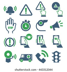 alarm, panic icon set