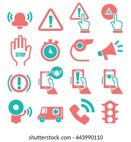 alarm, panic icon set