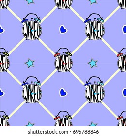 alarm pattern star heart vector illustration 