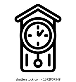 Alarm pendulum clock icon. Outline alarm pendulum clock vector icon for web design isolated on white background