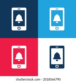 Alarm Phone blue and red four color minimal icon set