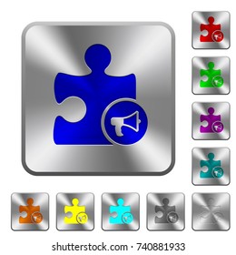 Alarm plugin engraved icons on rounded square glossy steel buttons