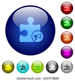 Alarm plugin icons on round color glass buttons