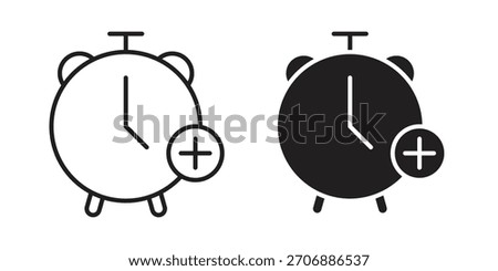 Alarm plus icon collection. modern simple icons for web