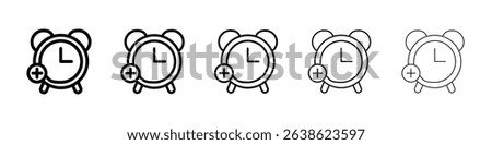 Alarm plus icon concept. graphic design, logo, Web, UI.