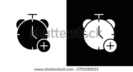Alarm plus icon design concept. vector flat icons