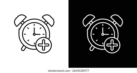 Alarm-Plus-Symbol Vektorsymbol "Grafikdesign". Ui Ux-Symbole