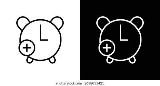 Alarm plus icon Graphic vector set for ui design