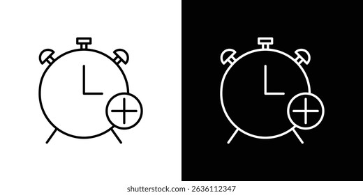 Alarm plus icon symbol concept for graphic design, Website, UI. EPS