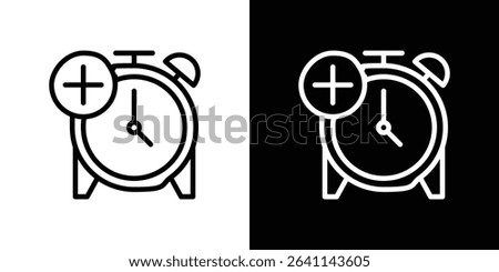 Alarm plus icon vector simple element illustration editable
