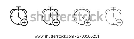 Alarm plus icons symbol vector elements for infographic web