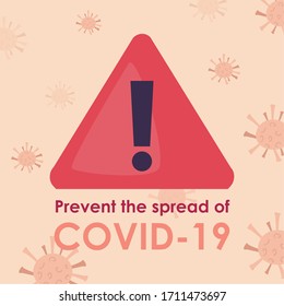 Alarm and prevent the spread of covid 19 virus design of 2019 ncov cov coronavirus infection corona epidemic disease symptoms and medical theme Vector illustration