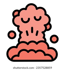 Vector de contorno de icono de prevención de alarma. Ataque aéreo. Color del signo de alerta plano