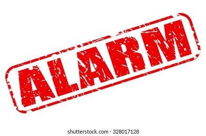Alarm red stamp text on white