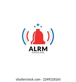 alarm ring signal logo vector template.