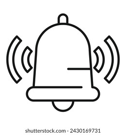 Alarm ringer bell icon outline vector. Secured coverage. Access gesture