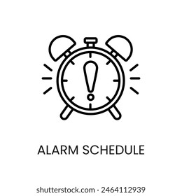 Alarm schedule line vector icon with editable stroke for placement on cctv camera system packaging