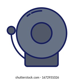 alarm or school bell, line and fill style icon vector illustration design