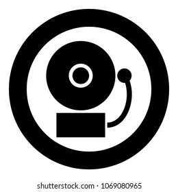 Alarm schooll bell icon black color