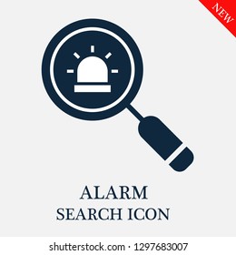 Alarm search icon. Editable Alarm search icon for web or mobile.