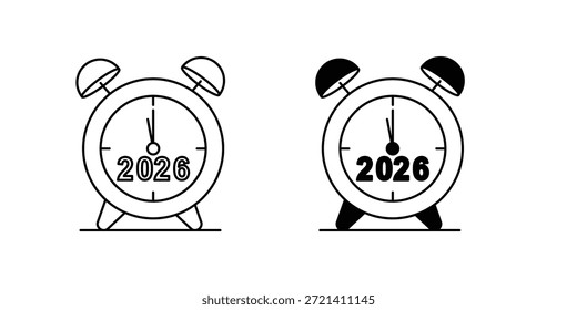 Icono de conjunto de alarma con Vector de fondo blanco