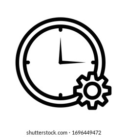 Alarm setting icon outline vector design
