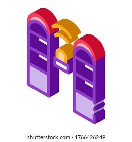 Vector del icono de control de la señal de alarma. Signo de control de la señal de alarma isométrica. ilustración de símbolo aislado de color