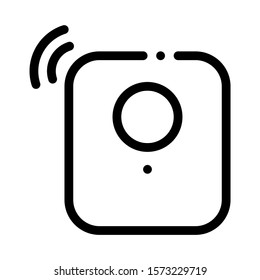 Alarm Signal Sensor Icon Vector. Outline Alarm Signal Sensor Sign. Isolated Contour Symbol Illustration