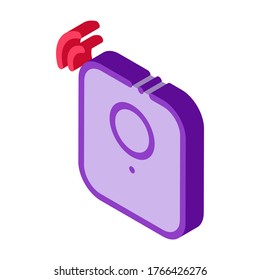 Vector de iconos del sensor de la señal de alarma. Señal del sensor de alarma isométrica. ilustración de símbolo aislado de color