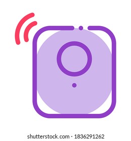 Alarm Signal Sensor Icon Vector. Outline Alarm Signal Sensor Sign. Isolated Contour Symbol Illustration