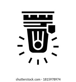 alarm signalization glyph icon vector. alarm signalization sign. isolated contour symbol black illustration