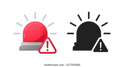 Alarm Siren Icon. Alert Warning Lamp. Emergency Warning Sound.