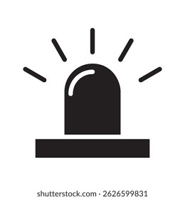 Alarm siren icon. Emergency siren icon. Siren ambulance or police icon, simple icon with white background