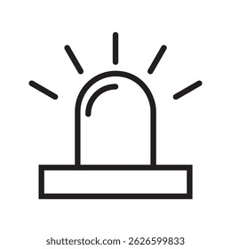 Alarm siren icon. Emergency siren icon. Siren ambulance or police icon, simple icon with white background