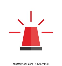 Alarm siren icon. Emergency light alert. Red symbol attention. EPS 10