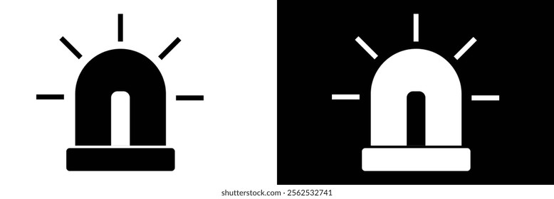 Alarm siren icon set. Emergency siren icon for ambulance or police. siren icon vector illustration on isolated background eps 10.