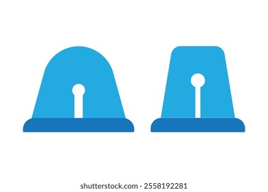 Alarm siren vector icon set. Emergency siren ambulance or police, outline symbol