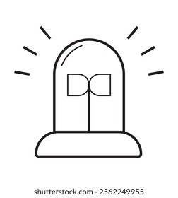 Alarm siren vector icon set. Emergency siren ambulance or police, outline symbol