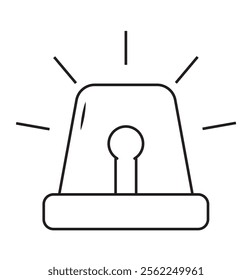 Alarm siren vector icon set. Emergency siren ambulance or police, outline symbol