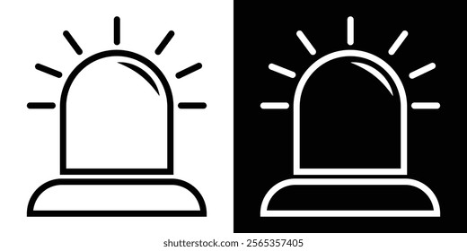 Alarm siren vector icon set. Emergency siren ambulance or police, outline symbol. Set of Alarm siren icon with different style. Police alarm siren symbol. vector Illustration. Design eps 10