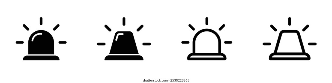 Alarm siren vector icons set. Emergency siren icon. Siren icon