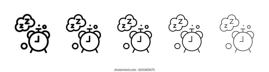 Alarm snooze icon in black. Vector illustration for graphic design