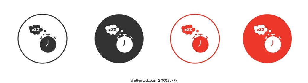 Alarm Schlummersymbol solides Piktogramm. Vektorgrafik einzeln