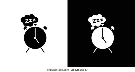 Alarm snooze icon symbol collection. Flat vector stock illustration.