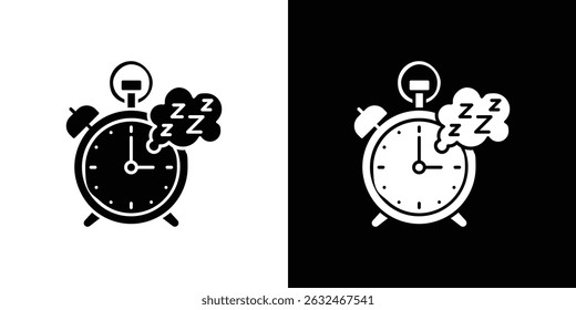 Alarm snooze icon Vector in flat style. Collection silhouettes