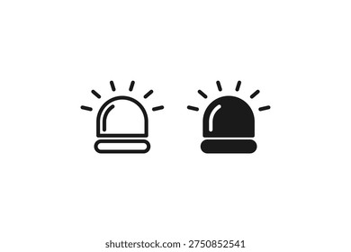 Alarm strobe light vector illustration, warning and alert signal