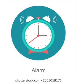 Alarm and study icon concept